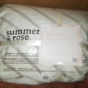 NWT Summer & Rose Two Tone Sherpa Throw Blanket Cozy 50" x 60"